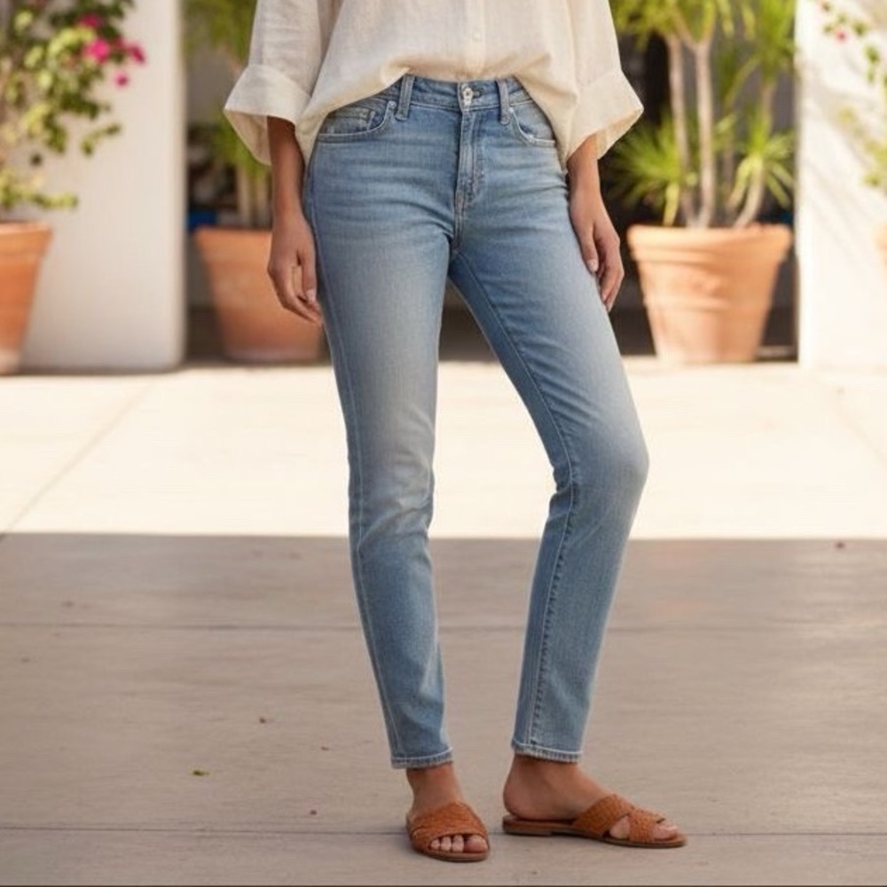 RAG & BONE HEAVY WEIGHT DENIM SKINNY DISTRESSED LIGHT WASH JEANS WOMEN'S SIZE 27